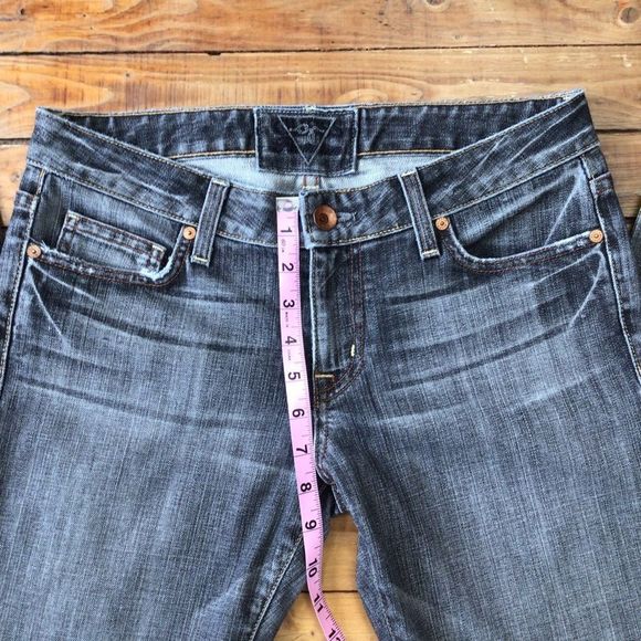 GUESS premium Vintage distressed jeans faded black ripped denim stretch size 29 - Picture 8 of 11